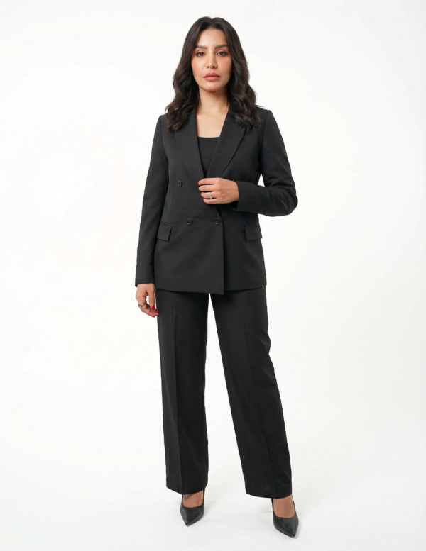 Double breasted women's blazer -  Black