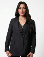 Single button women's blazer -  Black