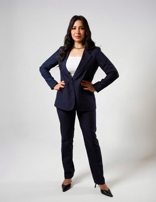 Regular women's suit trousers - Navy