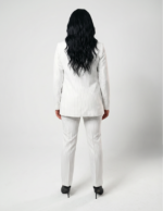 Regular women's suit trousers - White Pinstriped