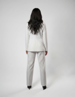 Double breasted women's blazer -  White Pinstriped