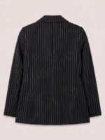Double breasted women's blazer - Black Pinstriped