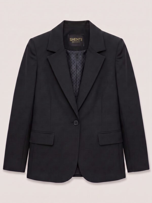 Single button women's blazer - Black