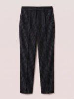 Regular women's suit trousers - Black Pinstriped
