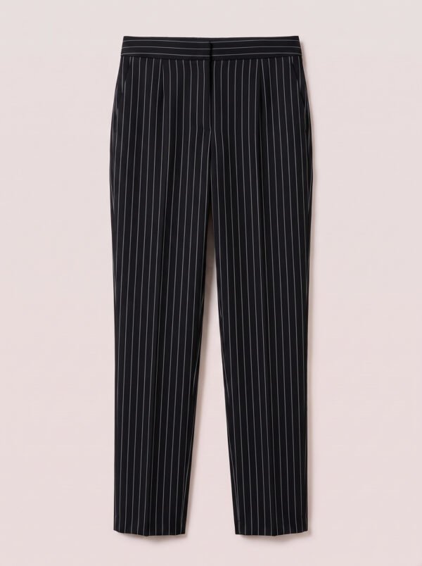 Regular women's suit trousers - Black Pinstriped