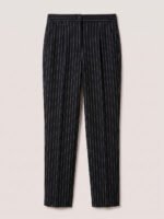 Regular women's suit trousers - Black Pinstriped