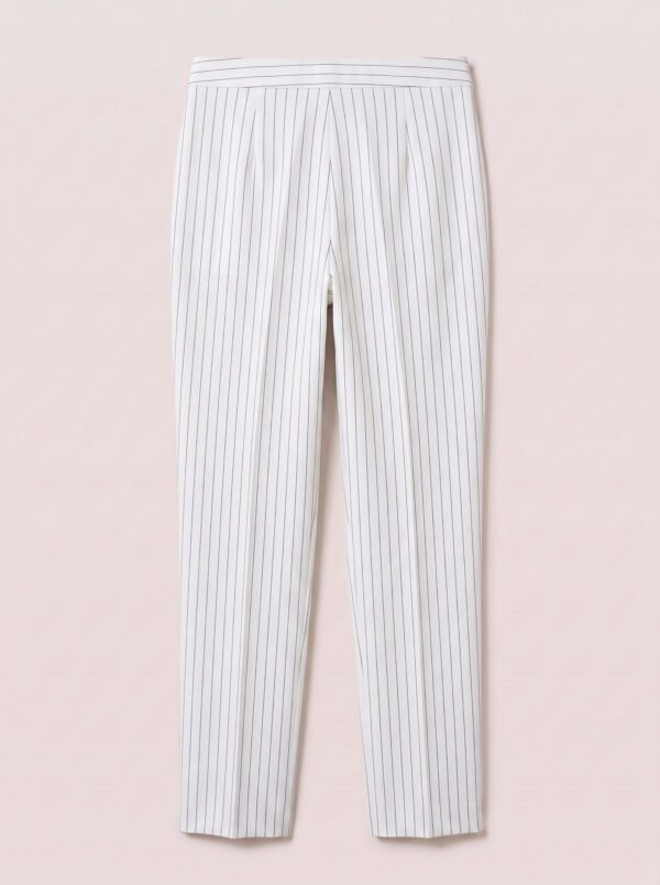 Regular women's suit trousers - White Pinstriped