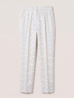 Regular women's suit trousers - White Pinstriped